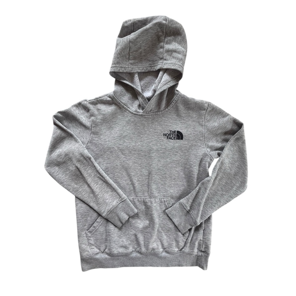 The North Face Boy’s 10-12yo Gray Hoodie w “Never Stop Exploring” Camo Graphic - Picture 11 of 17